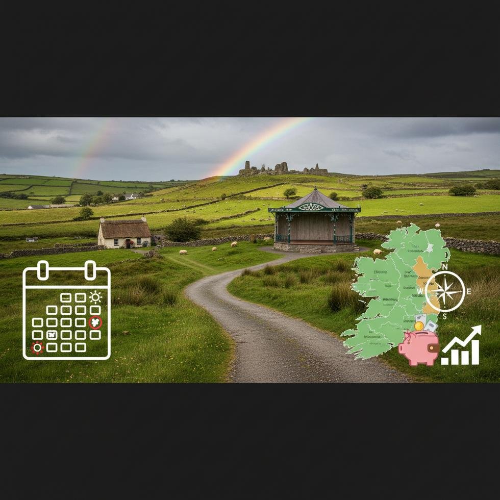 İrlanda doğası ve seyahat rehberi temalı görsel