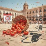 İspanya’da La Tomatina festivalinde domates savaşı yapan kalabalık grup