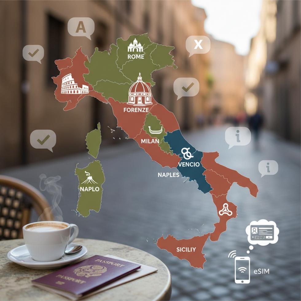 İtalya'da İngilizce ve yerel diller hakkında bilgilendirici rehber