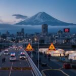 Japonya'da deprem acil durum hazırlıklarının yapıldığı bir şehir.