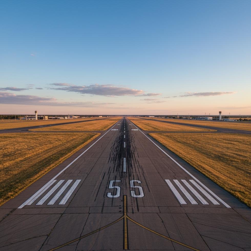 Boş bir uçak pisti ve uçuş iptalleri