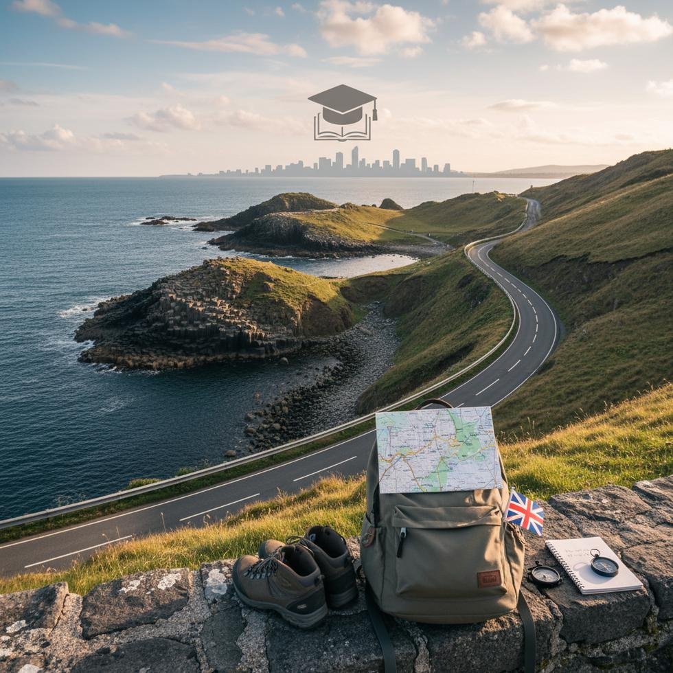 Kuzey İrlanda Devler Kaldırımı ve Belfast manzarası