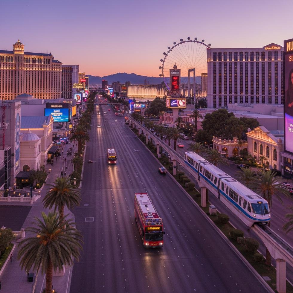 Las Vegas gece hayatı ve şovlarının görseli