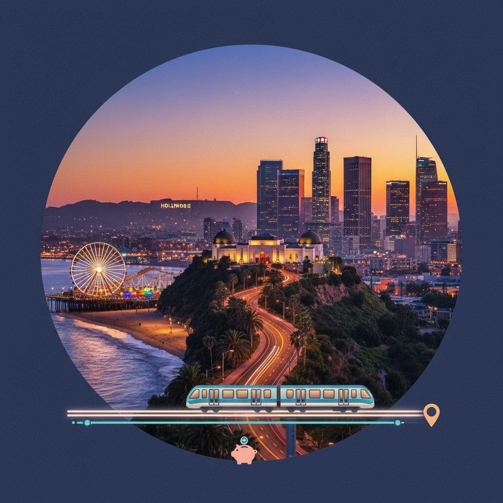 Los Angeles gezi rehberi için şehirden panoramik bir görünüm