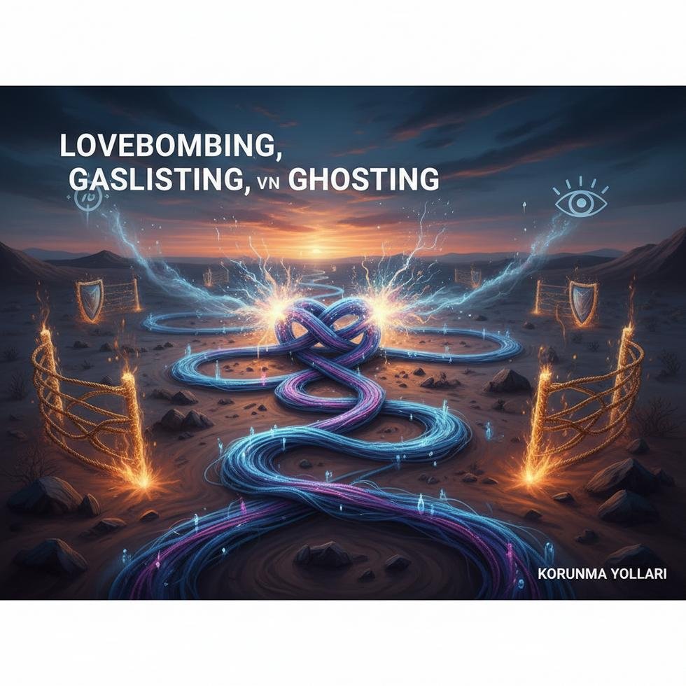 Lovebombing, gaslighting ve ghosting nedir açıklayan grafik