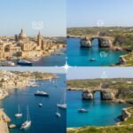Malta ve Gozo adaları kıyılarından genel görünüm