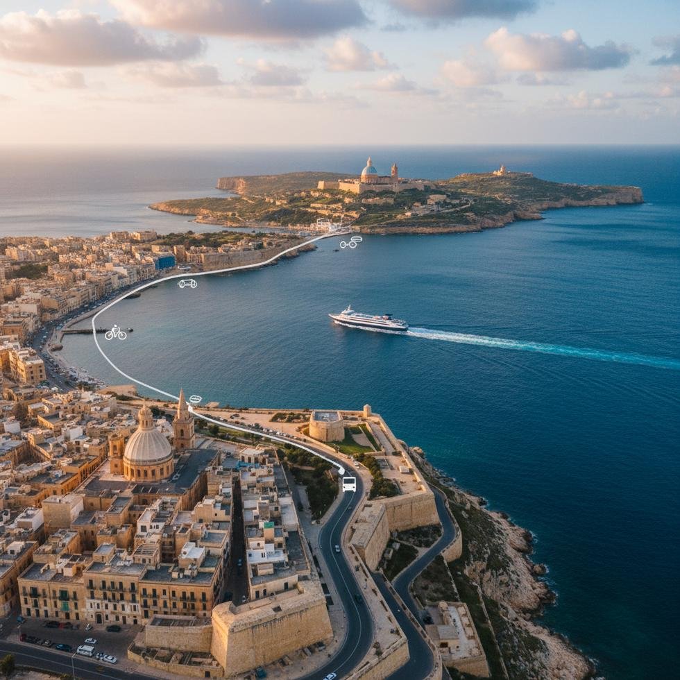 Malta Valletta ve Gozo adaları panorama manzarası