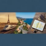 Paris'ten Nice'e uzanan tren ve araç rotası haritası