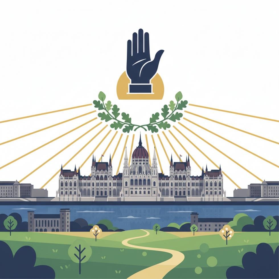 Konuşma yapan Peter Magyar