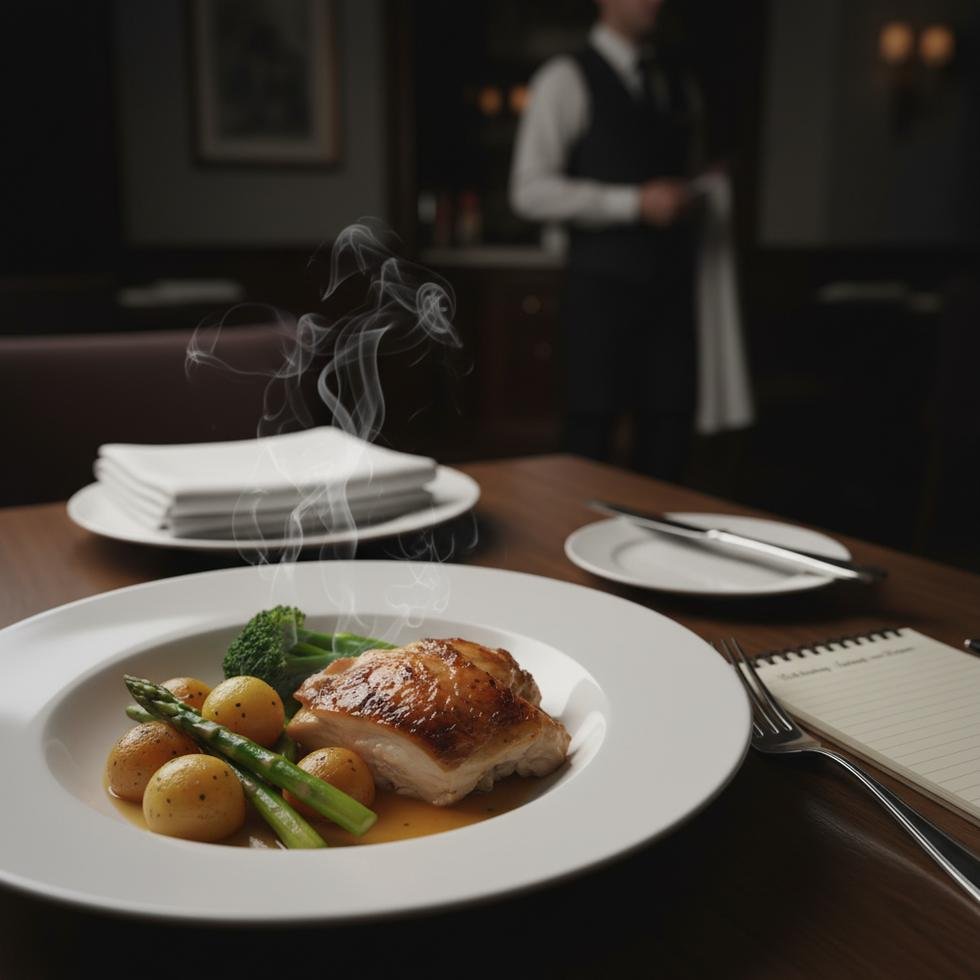 Restoranda şikayet eden müşteri ve garson