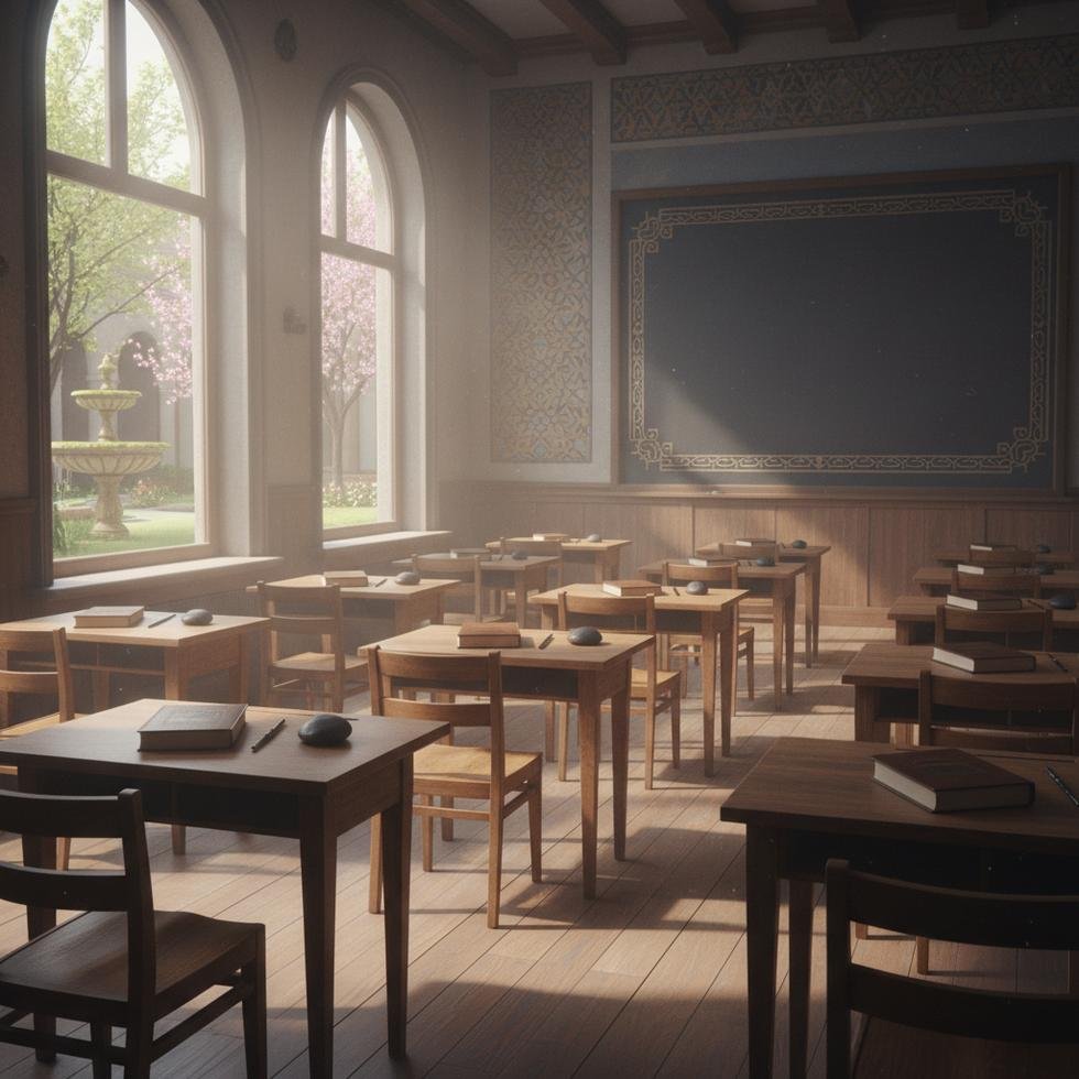 Sınav sırasında sakin ve odaklanmış görünen öğrenciler.