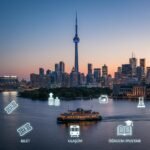 Toronto şehir manzarası ve CN Tower