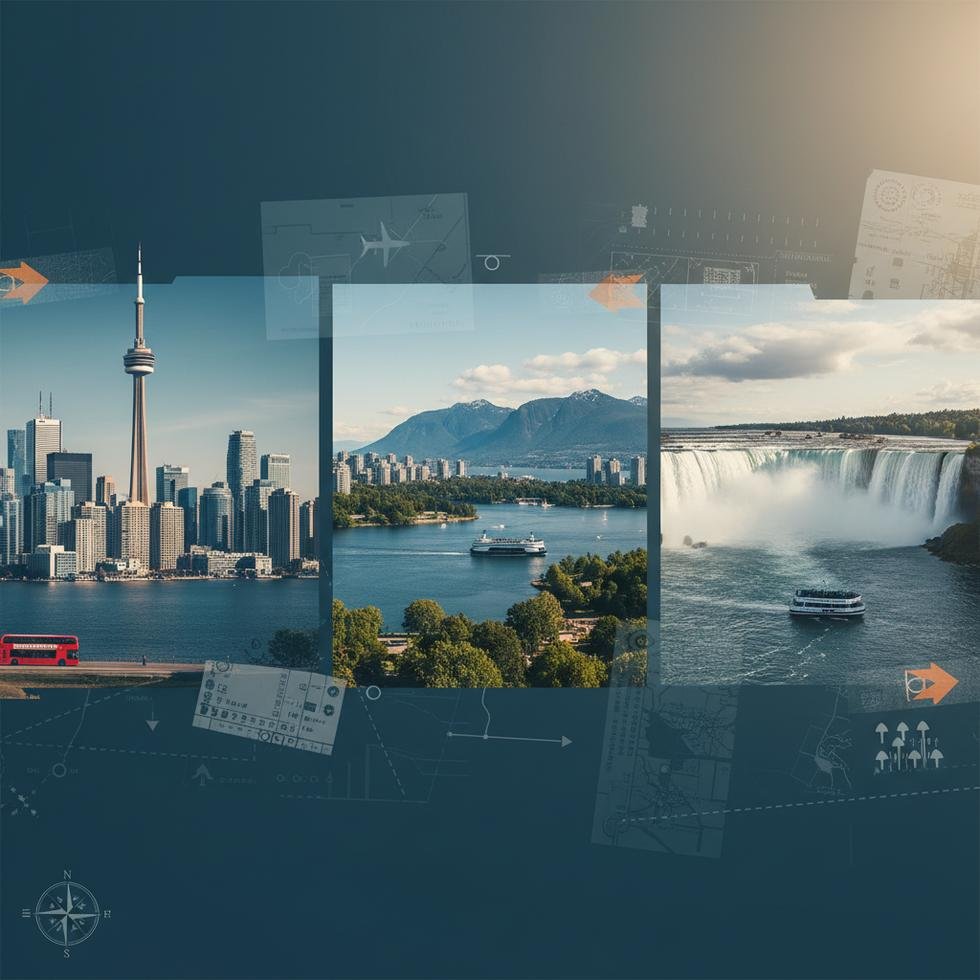Toronto, Vancouver ve Niagara Şelalesi manzaraları