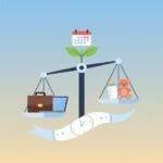 Çalışan bir anne bebek arabası yanında