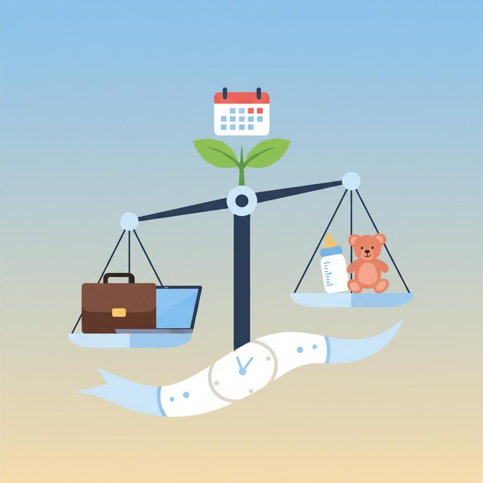 Çalışan bir anne bebek arabası yanında