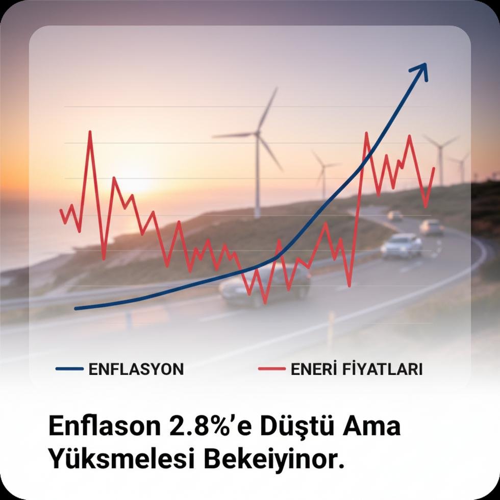 Enflasyon trendlerini gösteren grafik ve arka planda değişen enerji fiyatları.