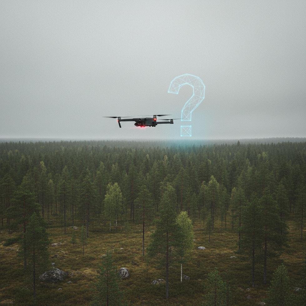 Finlandiya üzerinde uçan drone