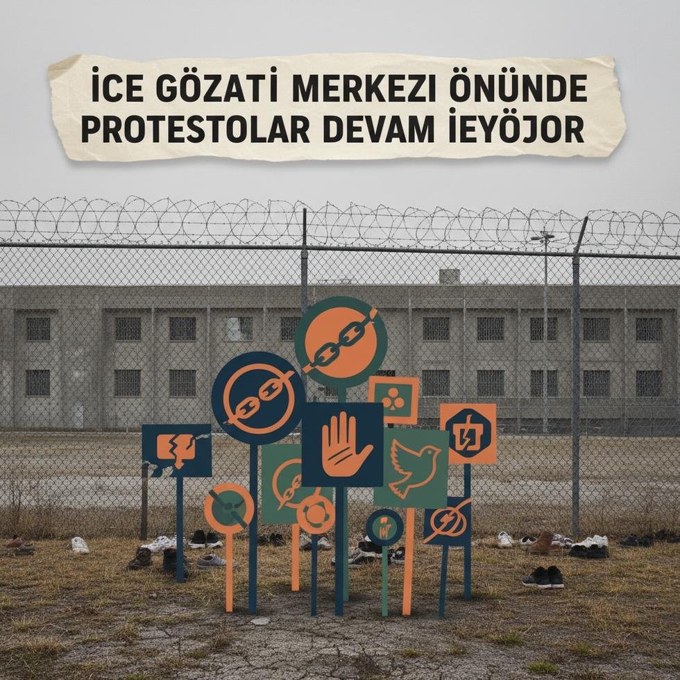 ABD'deki bir göçmen gözaltı merkezi önünde protesto