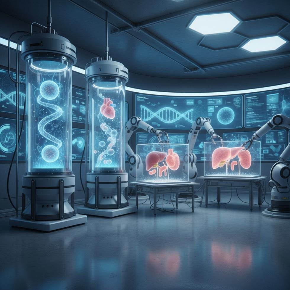 Genetik terapi ve 3D organ üretimi yapılan bilim laboratuvarı.
