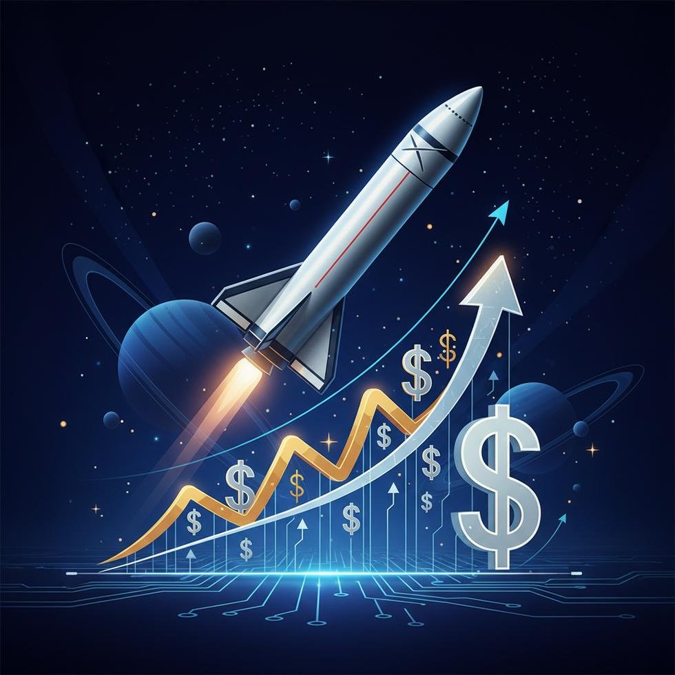 SpaceX roketi ve borsa sembolleri