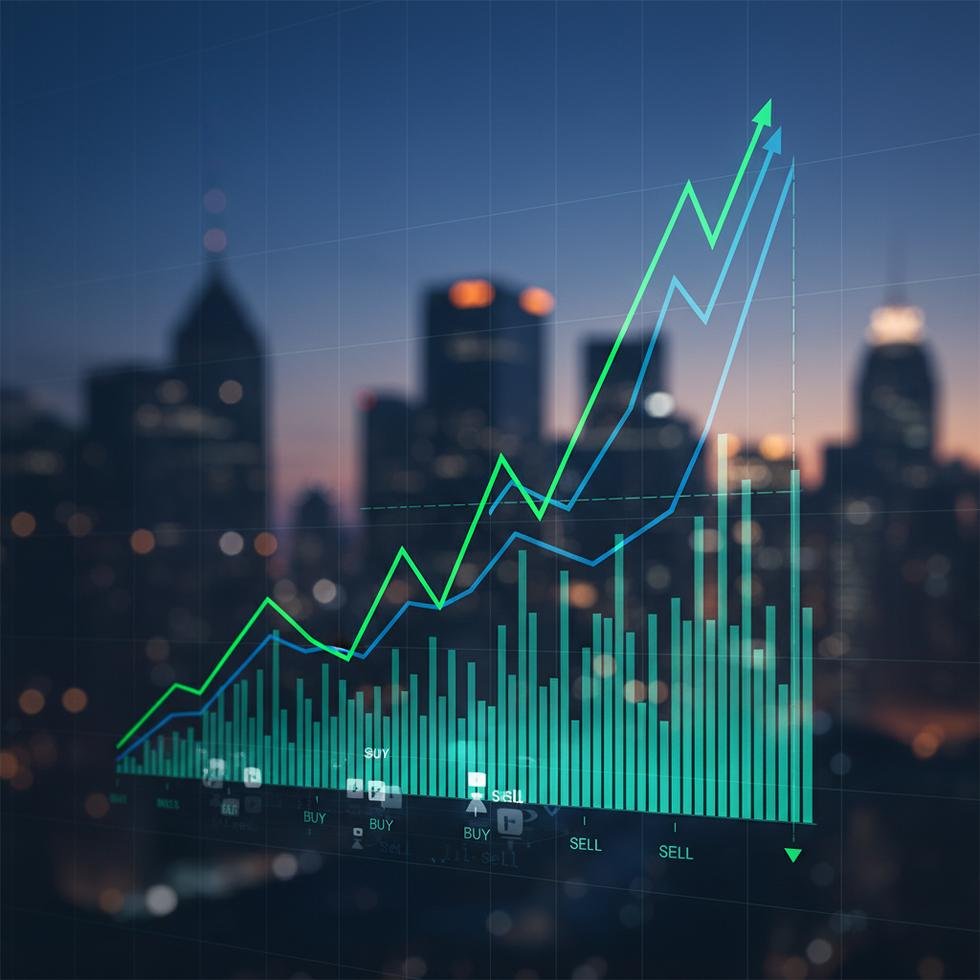 Borsa İstanbul'da artan işlem hacmi gösteren grafik