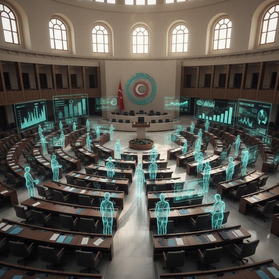 Meclis' yönetim binasında vergi düzenlemeleri üzerine tartışan insanlar