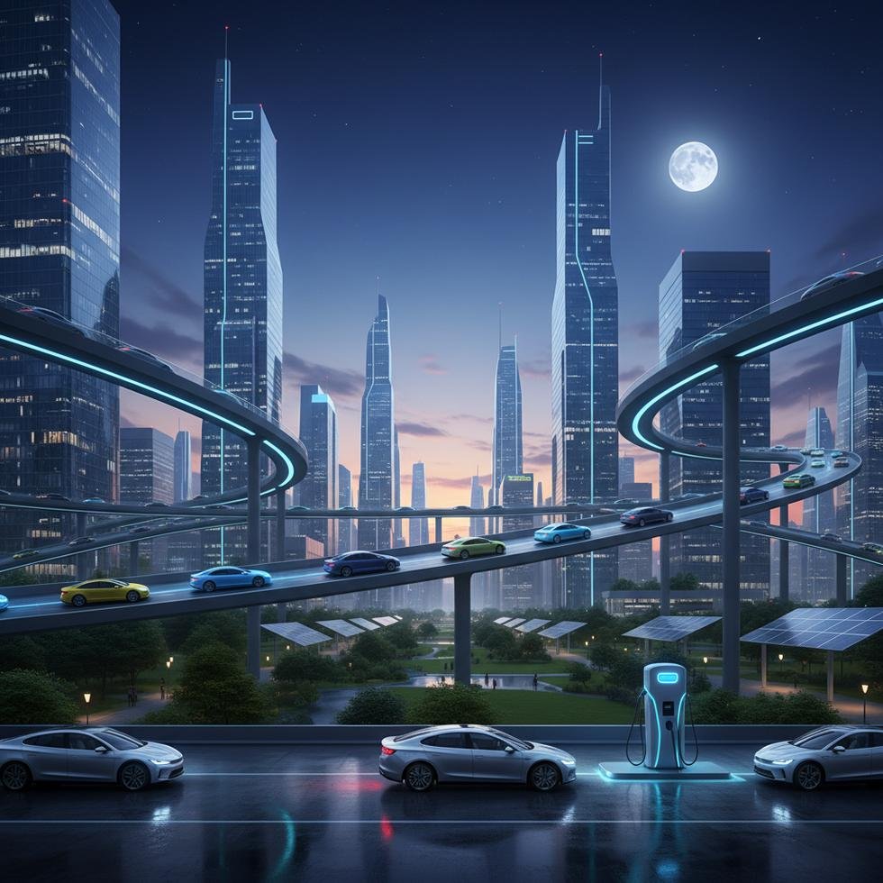 Şehir ortamında elektrikli ve hibrit araçlar
