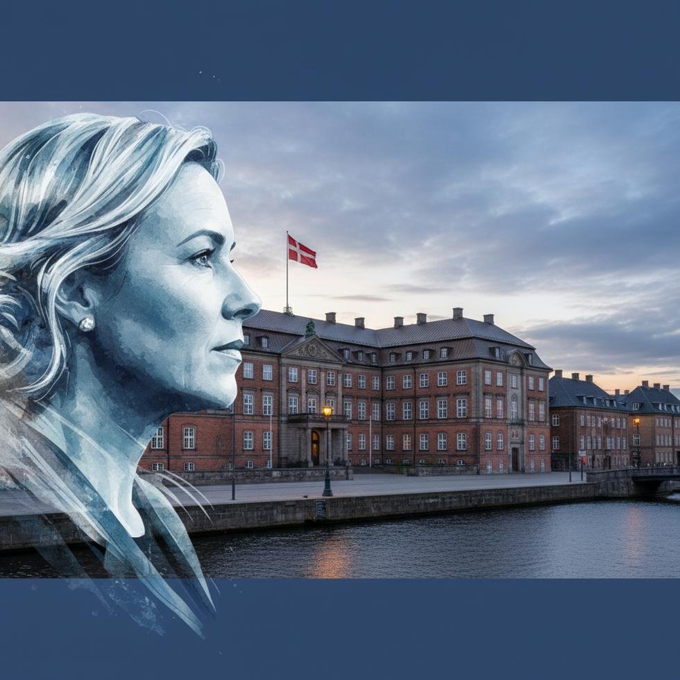 Mette Frederiksen ve Danimarka parlamento binası.