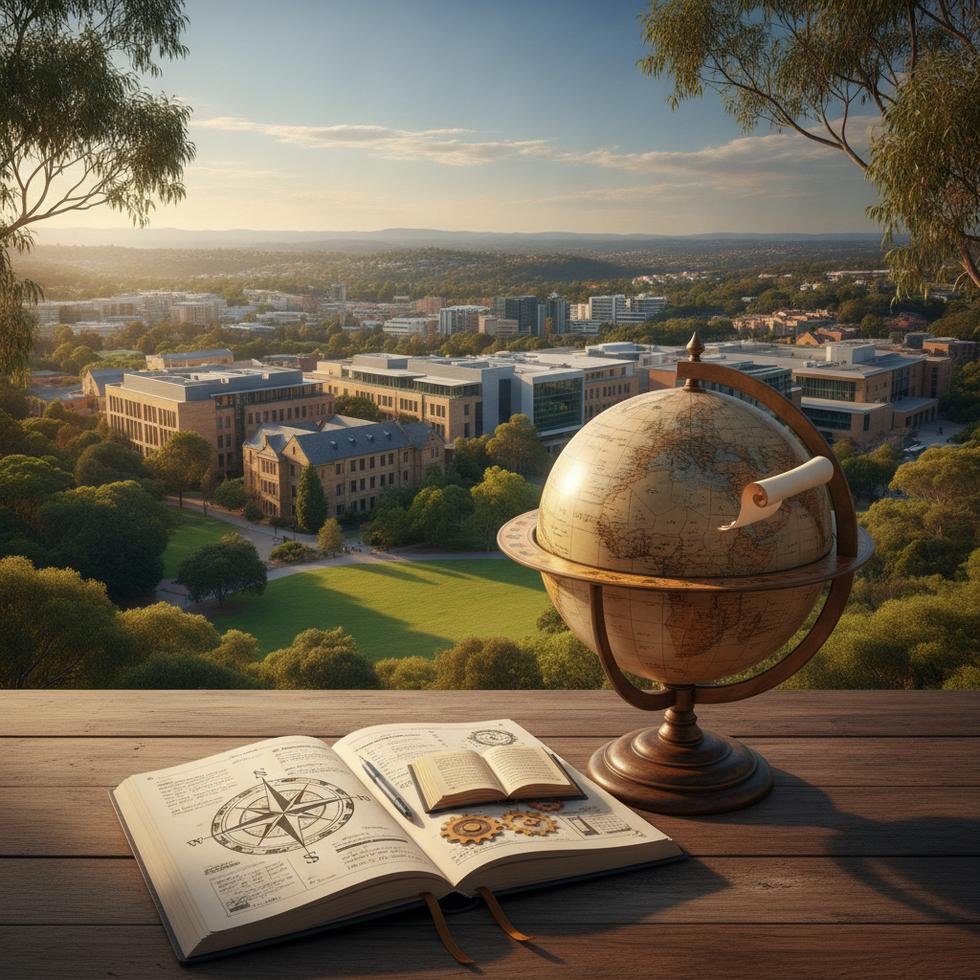 La Trobe Üniversitesi kampüsü ve eğitim alan öğrenciler