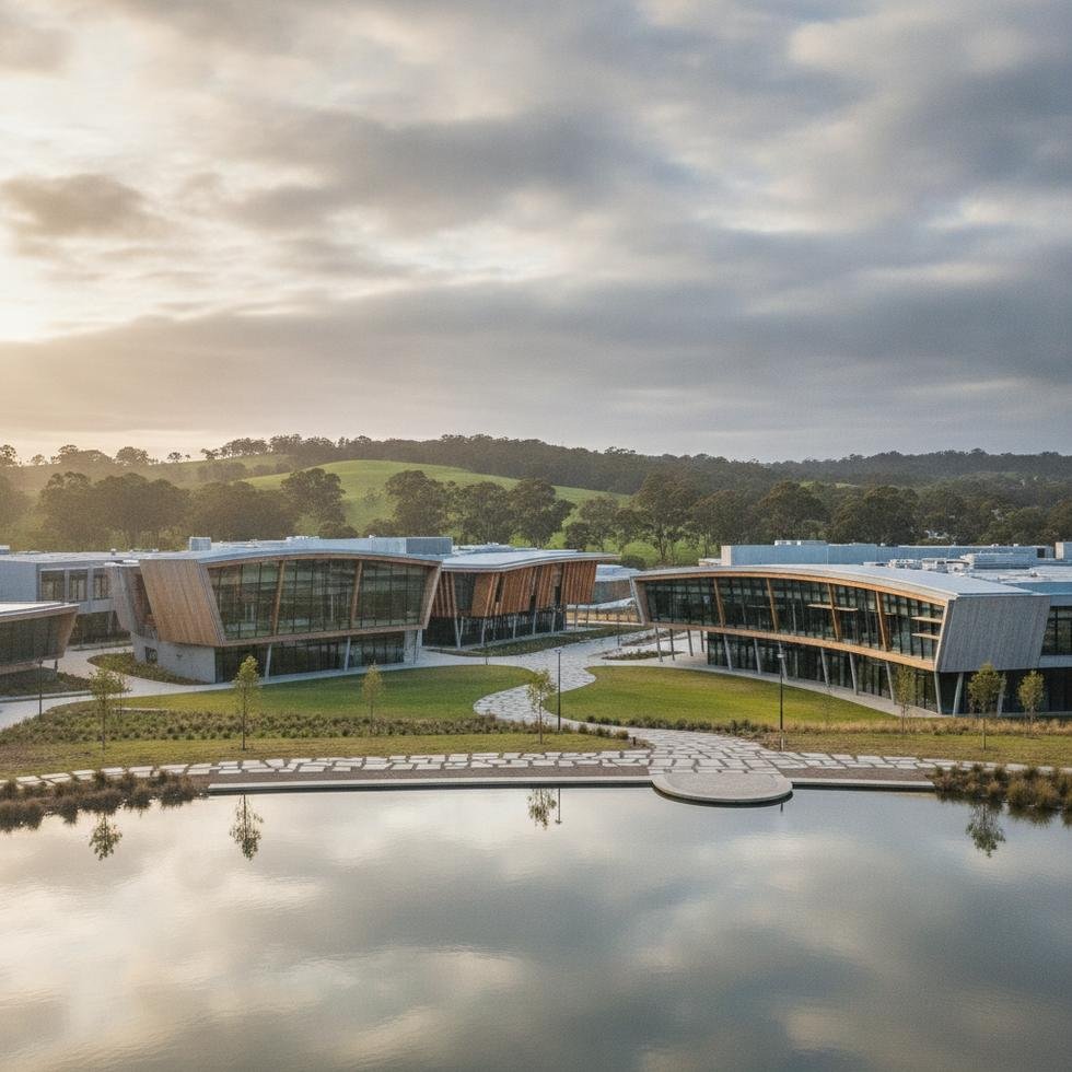 Macquarie Üniversitesi kampüsü Sydney'de modern bina ve öğrenci yaşamı