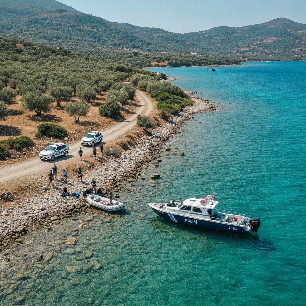 Göçmen kaçakçılığı operasyonu sırasında tutuklanan kişilerin gözaltına alınışı