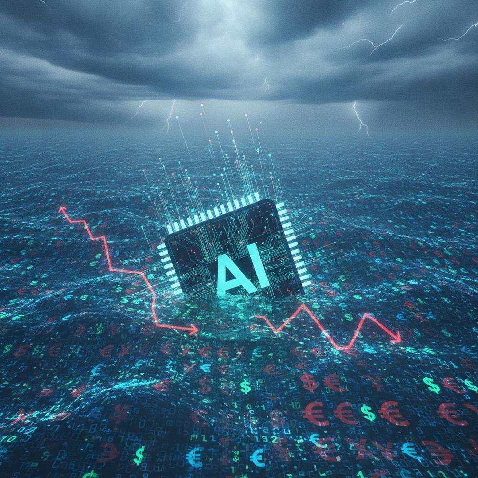 OpenAI logosu ve finansal grafikler
