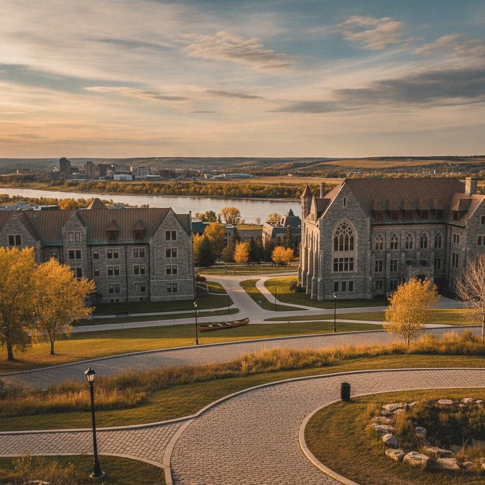 Saskatchewan Üniversitesi kampüsü ve öğrenciler