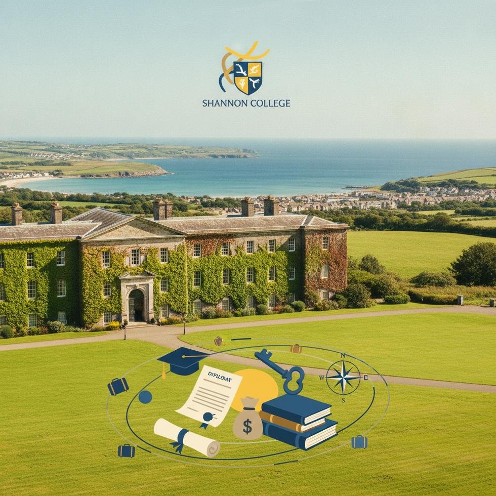 Shannon College otelcilik yönetimi binası ve kampüs görüntüsü