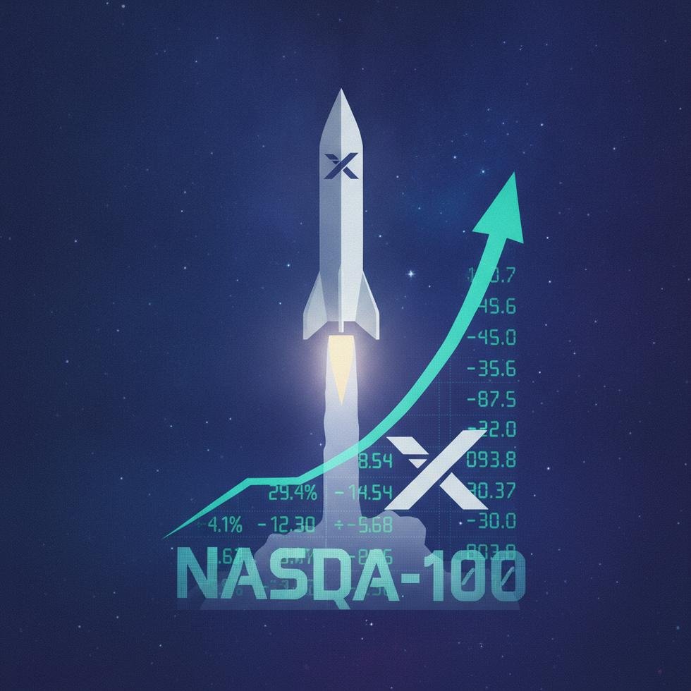 Borsa tablo üzerindeki SpaceX logosu