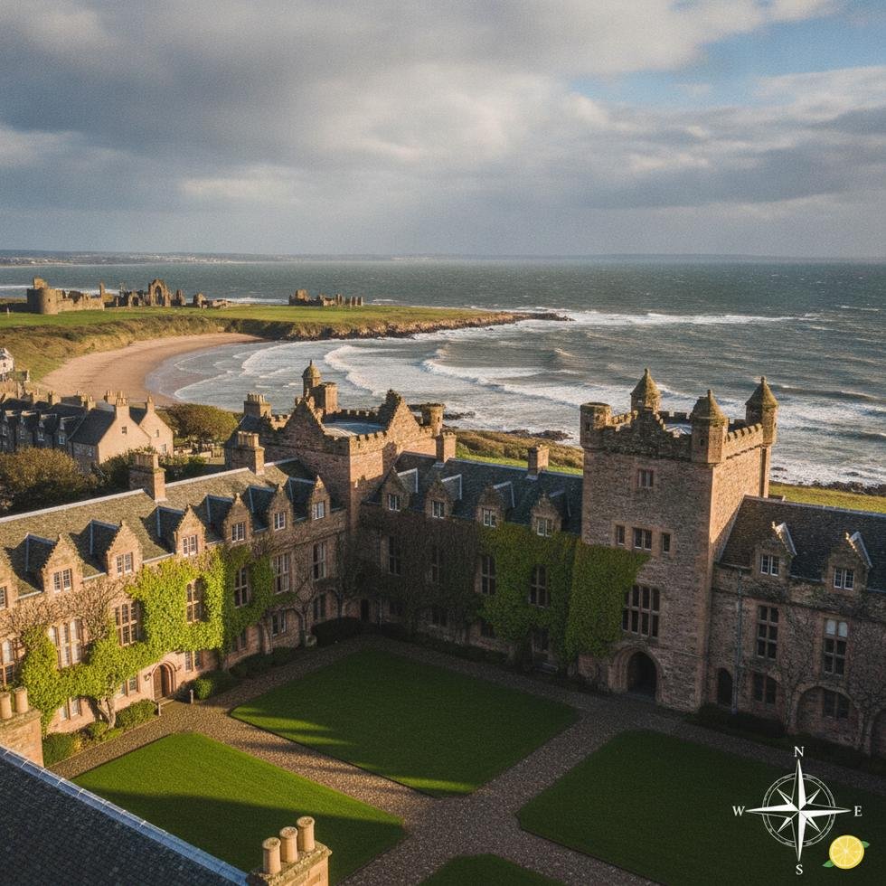 St Andrews Üniversitesi kampüsü ve akademik bina görünümü