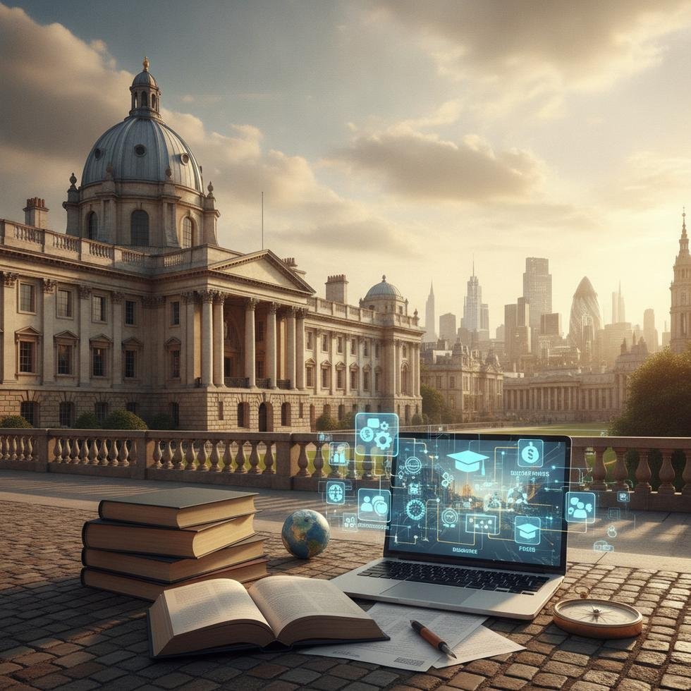 University College London kampüsünden akademik binalar ve öğrenciler