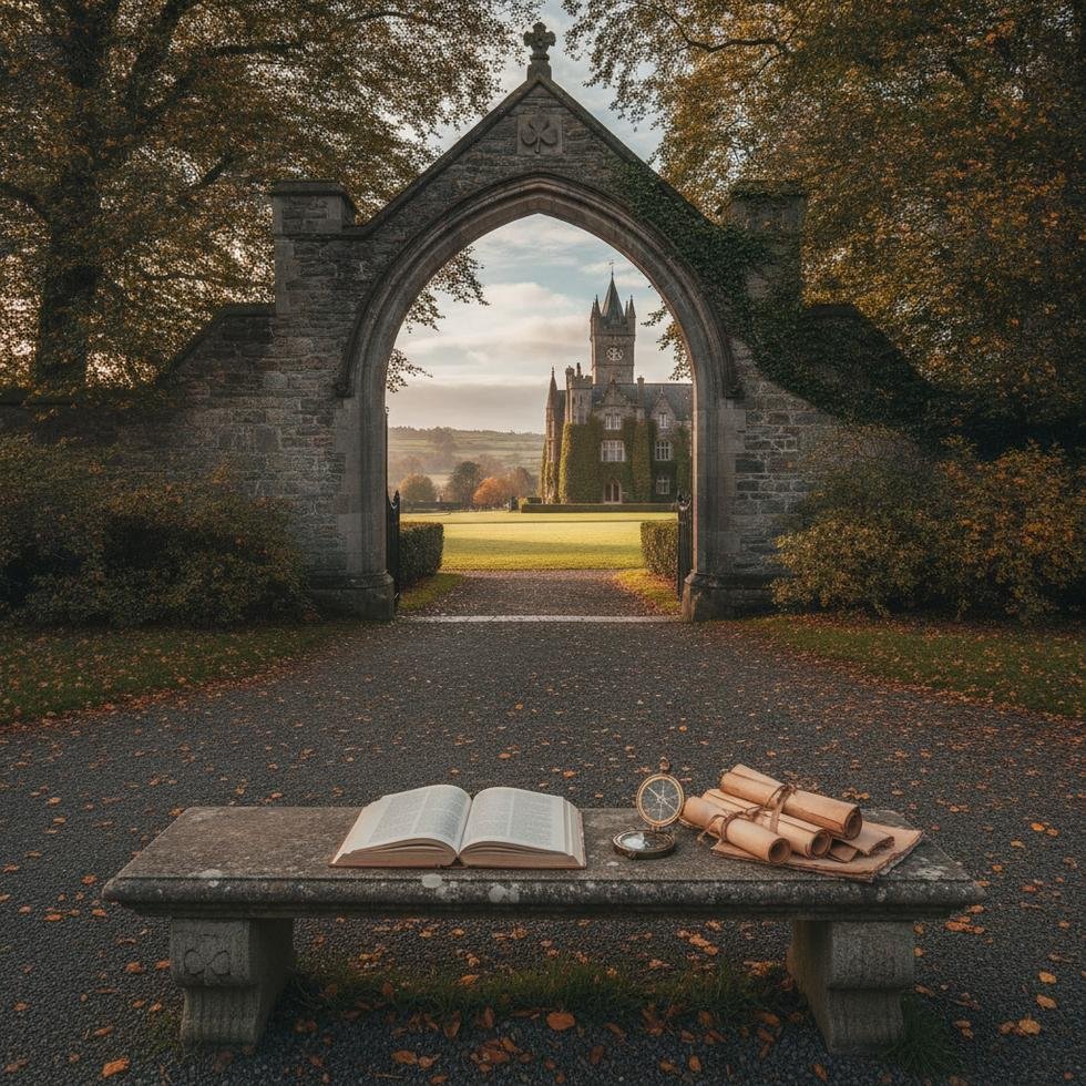 University College Dublin kampüsünden genel bir görünüm ve öğrenciler