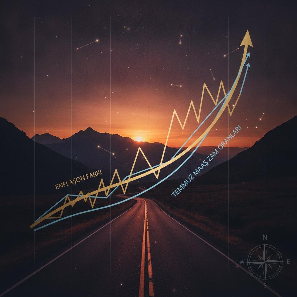 Enflasyon ve maaş zamlarını gösteren finansal grafik