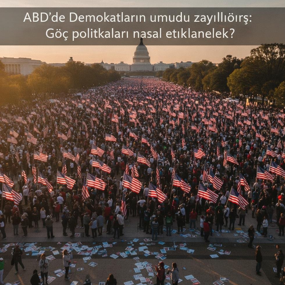 Washington, D.C.'de Amerikan bayraklarıyla siyasi miting.