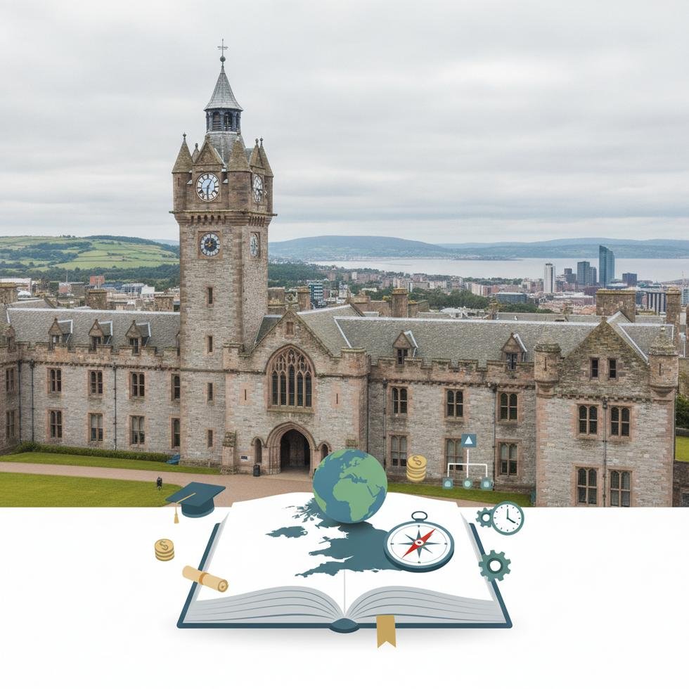 Aberdeen Üniversitesi kampüs görünümü ve başvuru rehberi görseli