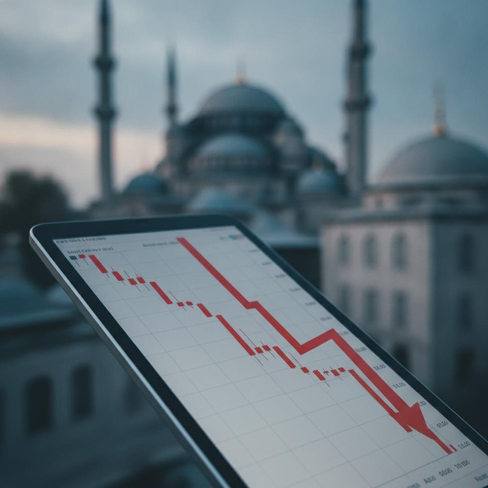 Borsa İstanbul'un günlük düşüşü gösteren bir grafik