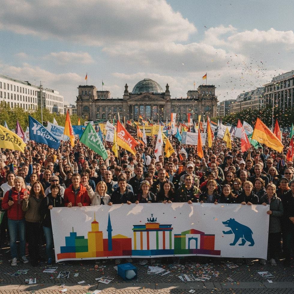Berlin'deki siyasi mitingde Elif Eralp