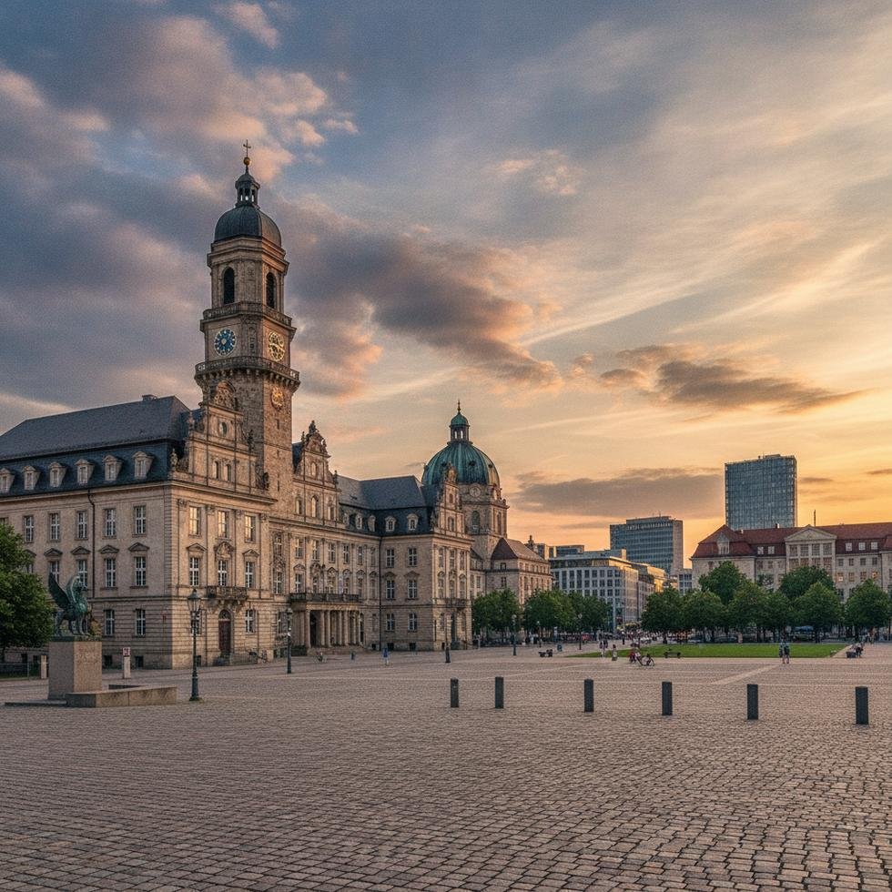 Leipzig Üniversitesi kampüsünde öğrenciler