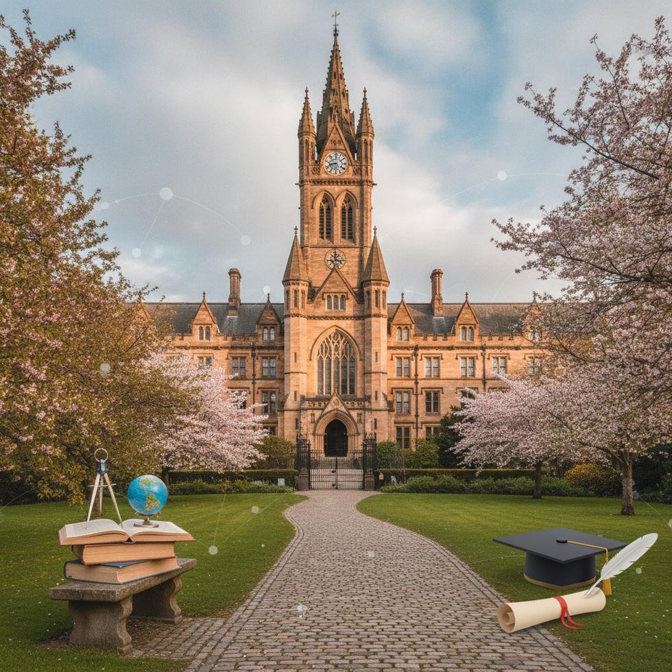 Queen's University Belfast kampüsünden genel bir görünüm