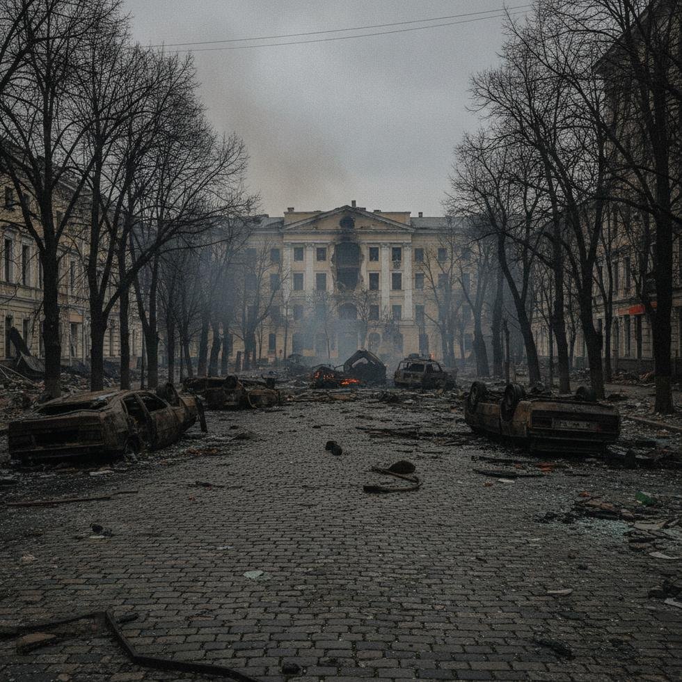Kyiv'deki saldırı sonrası yıkım