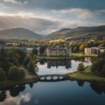 Stirling Üniversitesi kampüsü ve akademik ortamını gösteren fotoğraf