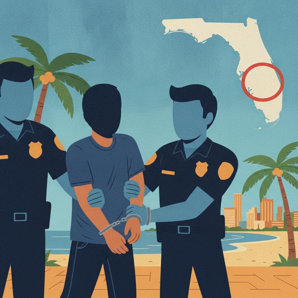 Florida'da polisler tarafından kelepçelenen iki kardeş