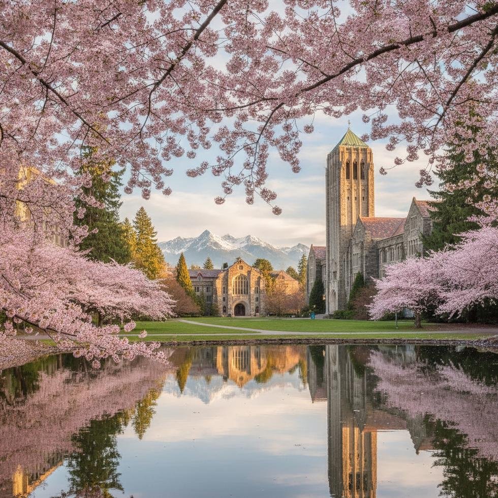 Washington Üniversitesi Seattle kampüsü ve öğrencileri