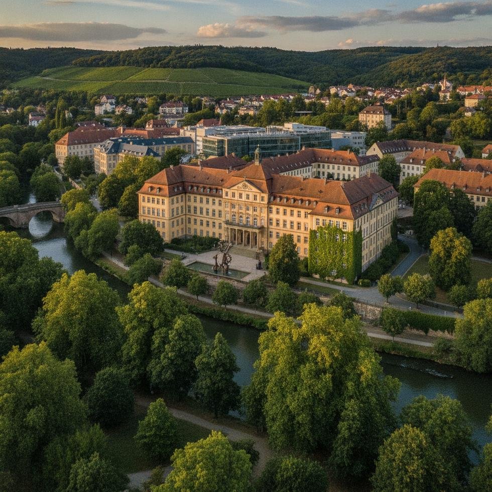Würzburg Üniversitesi kampüsünden bir görüntü